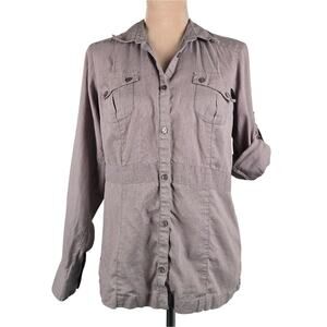 Columbia Button Up Long Sleeve Roll Tab Shirt Size Small